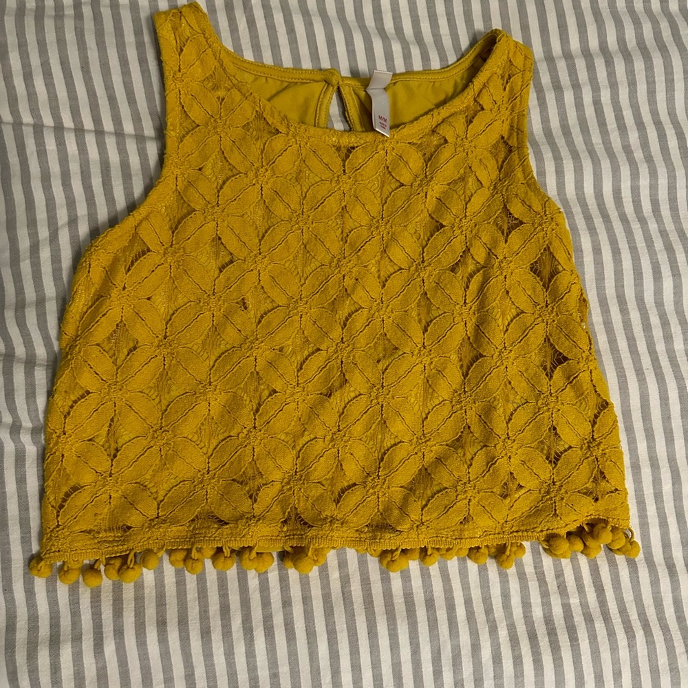 Pretty mustard color crop top size medium